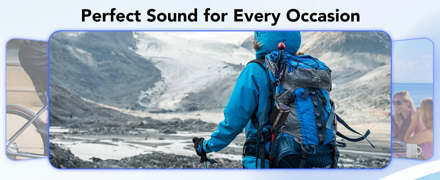 "Portable Bluetooth Speaker - Waterproof, 24Hr Battery, RGB Lights"