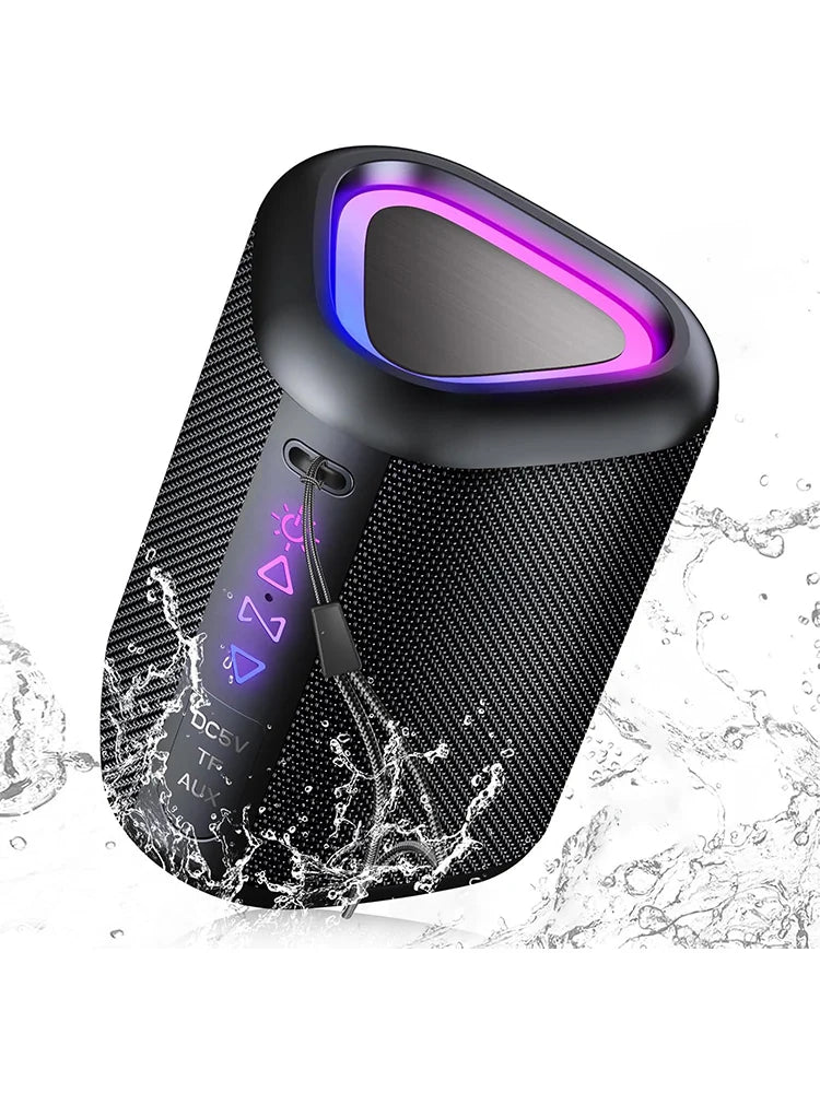 "Portable Bluetooth Speaker - Waterproof, 24Hr Battery, RGB Lights"