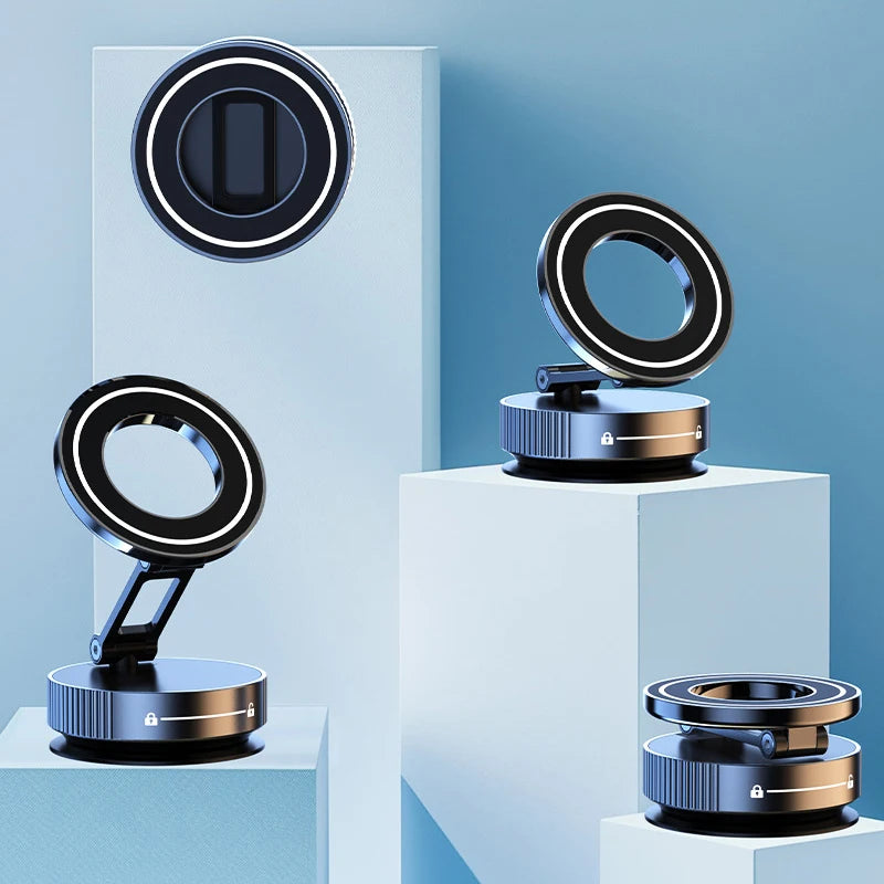 "360° Magnetic Car Phone Mount - Strong Grip, Foldable & Hands-Free"