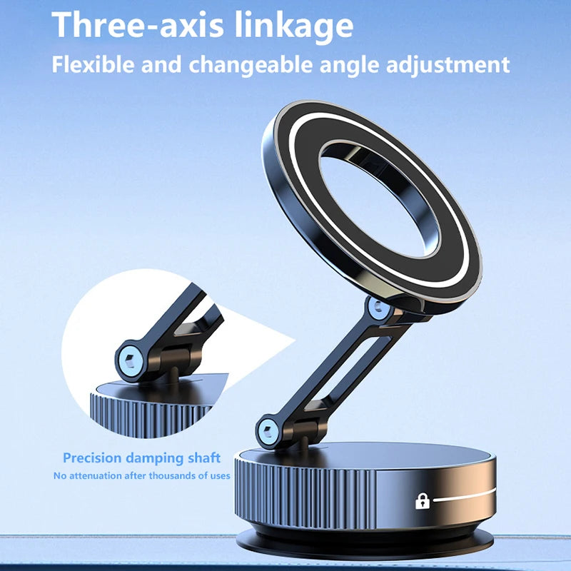 "360° Magnetic Car Phone Mount - Strong Grip, Foldable & Hands-Free"