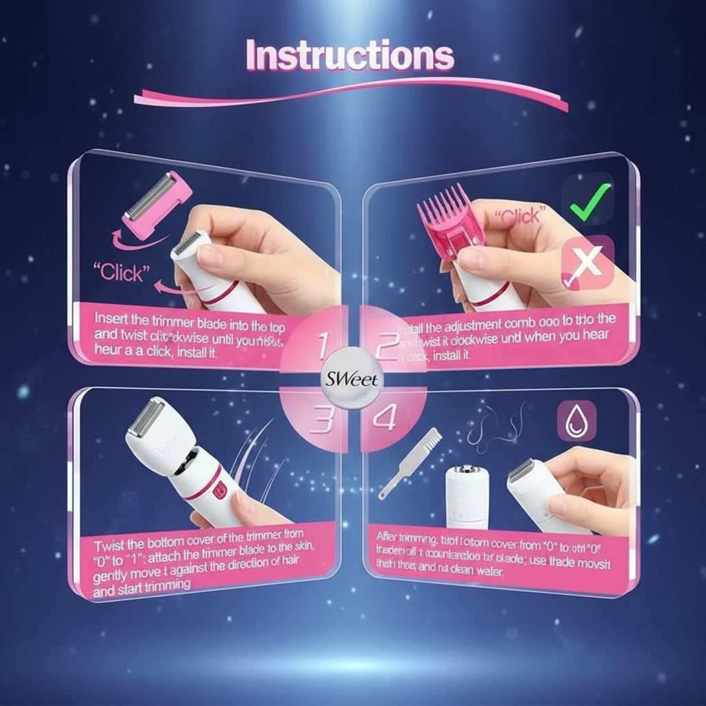Women's USB Rechargeable Electric Razor - Portable Lady Shaver