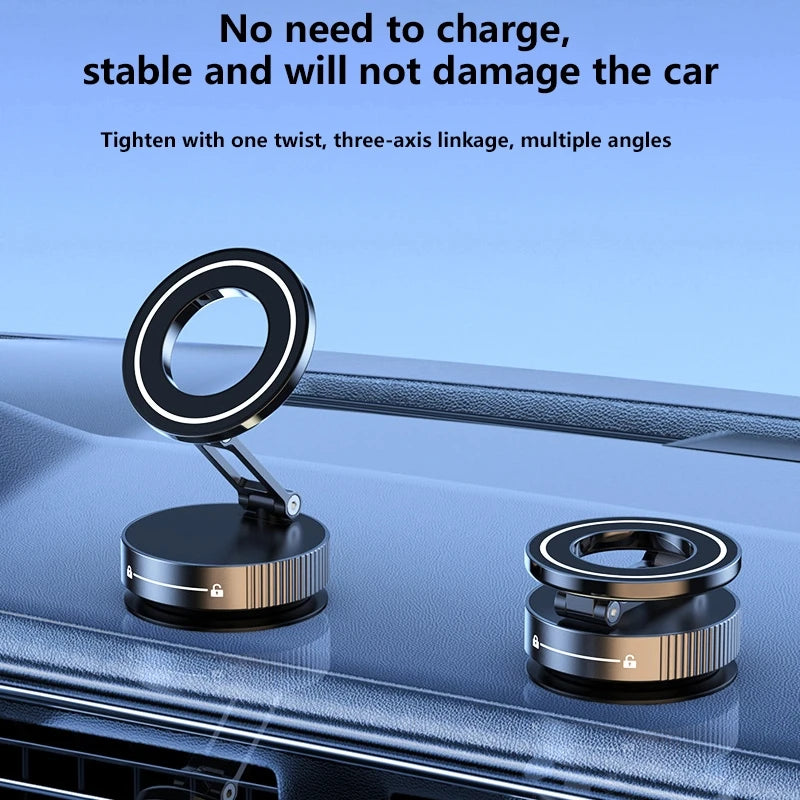 "360° Magnetic Car Phone Mount - Strong Grip, Foldable & Hands-Free"
