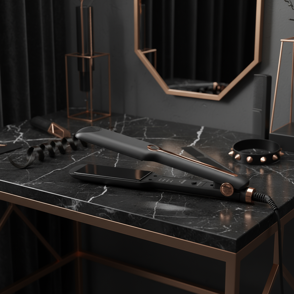 Black Straightener - Vanity Scene