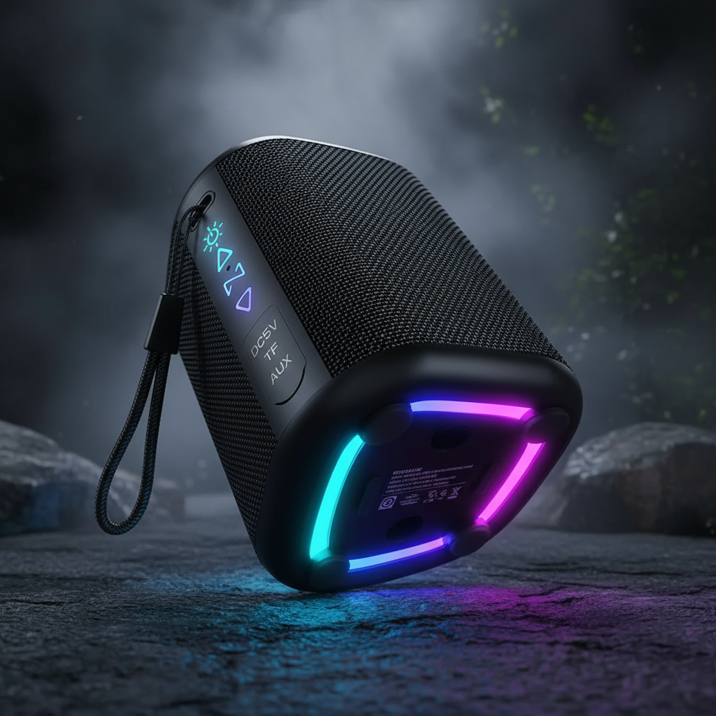 "Portable Bluetooth Speaker - Waterproof, 24Hr Battery, RGB Lights"